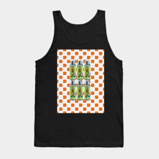 Vintage Thermos Green with Orange Tile Floor Pattern - Retro Hong Kong Tank Top